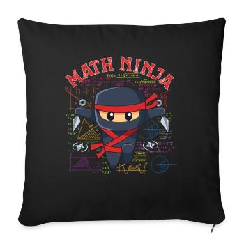 Drôle Math Ninja Mathématiques Geek Nombres - Coussin et housse de 45 x 45 cm - noir - Devant