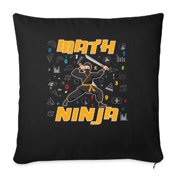 Drôle Math Ninja Mathématiques Geek Nombres - Coussin et housse de 45 x 45 cm - noir - Devant