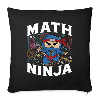 Drôle Math Ninja Mathématiques Geek Nombres - Coussin et housse de 45 x 45 cm - noir - Devant