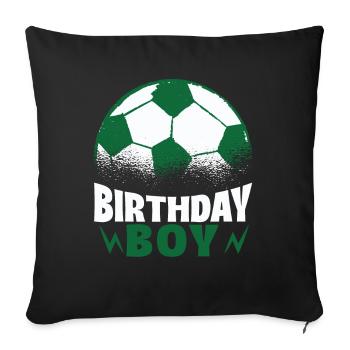 Geburtstagsbuldenfußballspieler Bday Team Party - Sofakissen mit Füllung 45 x 45 cm - Schwarz - Vorne