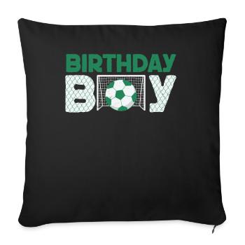Geburtstagsbuldenfußballspieler Bday Team Party - Sofakissen mit Füllung 45 x 45 cm - Schwarz - Vorne