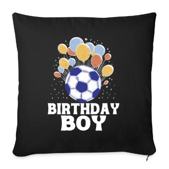 Geburtstagsbuldenfußballspieler Bday Team Party - Sofakissen mit Füllung 45 x 45 cm - Schwarz - Vorne