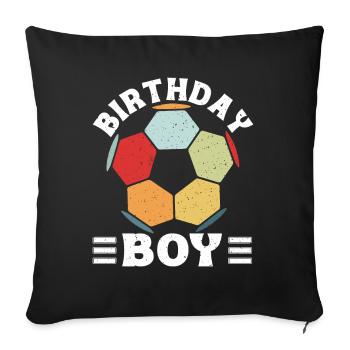 Geburtstagsbuldenfußballspieler Bday Team Party - Sofakissen mit Füllung 45 x 45 cm - Schwarz - Vorne