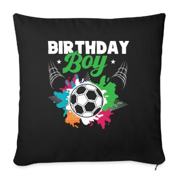 Geburtstagsbuldenfußballspieler Bday Team Party - Sofakissen mit Füllung 45 x 45 cm - Schwarz - Vorne