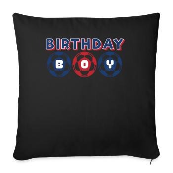 Geburtstagsbuldenfußballspieler Bday Team Party - Sofakissen mit Füllung 45 x 45 cm - Schwarz - Vorne