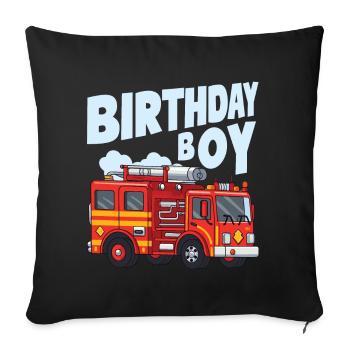 Garçon D’anniversaire Pompier Garçon D’anniversaire - Coussin et housse de 45 x 45 cm - noir - Devant