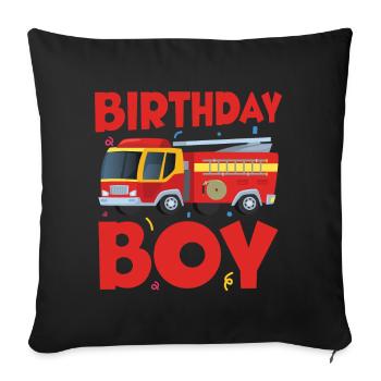 Garçon D’anniversaire Pompier Garçon D’anniversaire - Coussin et housse de 45 x 45 cm - noir - Devant