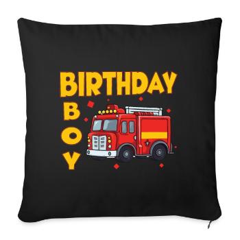 Garçon D’anniversaire Pompier Garçon D’anniversaire - Coussin et housse de 45 x 45 cm - noir - Devant