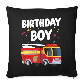 Garçon D’anniversaire Pompier Garçon D’anniversaire - Coussin et housse de 45 x 45 cm - noir - Devant
