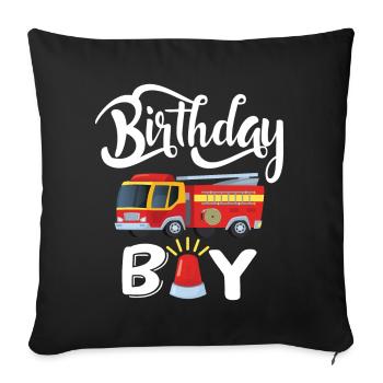 Garçon D’anniversaire Pompier Garçon D’anniversaire - Coussin et housse de 45 x 45 cm - noir - Devant