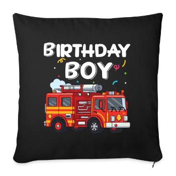 Garçon D’anniversaire Pompier Garçon D’anniversaire - Coussin et housse de 45 x 45 cm - noir - Devant