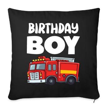 Garçon D’anniversaire Pompier Garçon D’anniversaire - Coussin et housse de 45 x 45 cm - noir - Devant