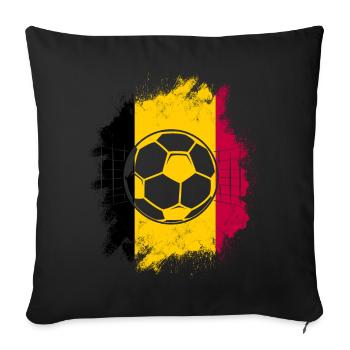 Belgium Belgique Belgie Belgium Brussels Football - Sofa pillow with filling 45cm x 45cm - black - Front