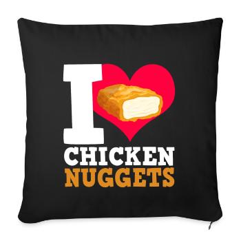 Chicken Nuggets Funny Fast Food Nugget Lover - Sofa pillow with filling 45cm x 45cm - black - Front