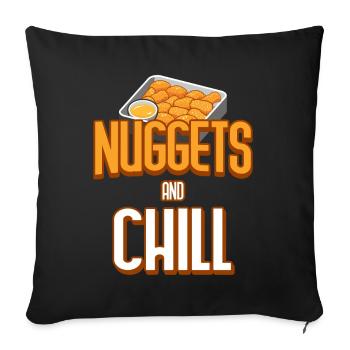 Chicken Nuggets Funny Fast Food Nugget Lover - Sofa pillow with filling 45cm x 45cm - black - Front