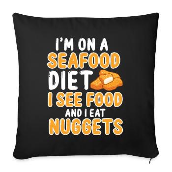 Chicken Nuggets Funny Fast Food Nugget Lover - Sofa pillow with filling 45cm x 45cm - black - Front