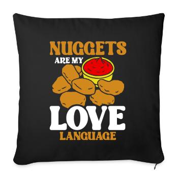 Hühnernuggets Lustiger Fastfood Nugget Liebhaber - Sofakissen mit Füllung 45 x 45 cm - Schwarz - Vorne