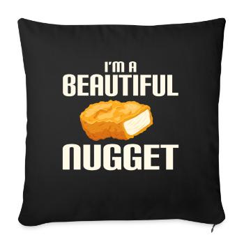 Chicken Nuggets Funny Fast Food Nugget Lover - Sofa pillow with filling 45cm x 45cm - black - Front