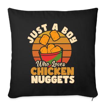 Chicken Nuggets Funny Fast Food Nugget Lover - Sofa pillow with filling 45cm x 45cm - black - Front