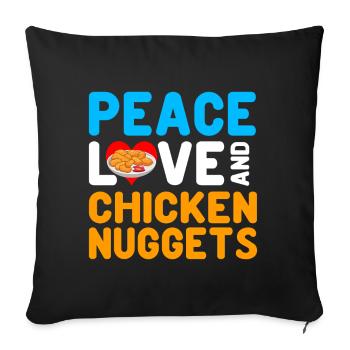 Hühnernuggets Lustiger Fastfood Nugget Liebhaber - Sofakissen mit Füllung 45 x 45 cm - Schwarz - Vorne