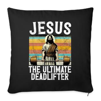 Jesus The Ultimate Deadlifter Christian Gym - Sofa pillow with filling 45cm x 45cm - black - Front