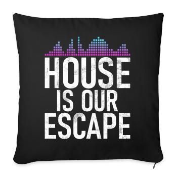 House Music, EDM, Rave, DJ, Electro, Deep House, Amoureux - Coussin et housse de 45 x 45 cm - noir - Devant