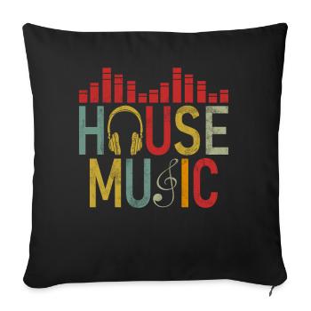 Hausmusik EDM Rave DJ Electro Deep House Lover - Sofakissen mit Füllung 45 x 45 cm - Schwarz - Vorne