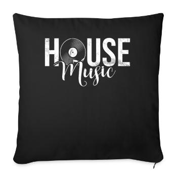House Music, EDM, Rave, DJ, Electro, Deep House, Amoureux - Coussin et housse de 45 x 45 cm - noir - Devant