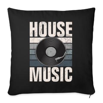 House Music, EDM, Rave, DJ, Electro, Deep House, Amoureux - Coussin et housse de 45 x 45 cm - noir - Devant