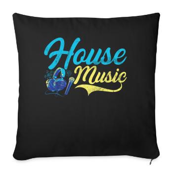 Hausmusik EDM Rave DJ Electro Deep House Lover - Sofakissen mit Füllung 45 x 45 cm - Schwarz - Vorne