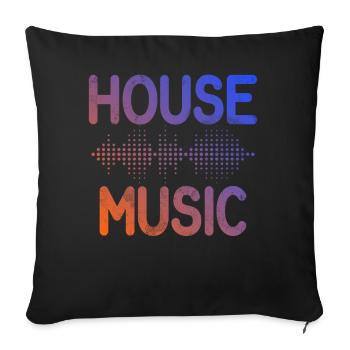Hausmusik EDM Rave DJ Electro Deep House Lover - Sofakissen mit Füllung 45 x 45 cm - Schwarz - Vorne