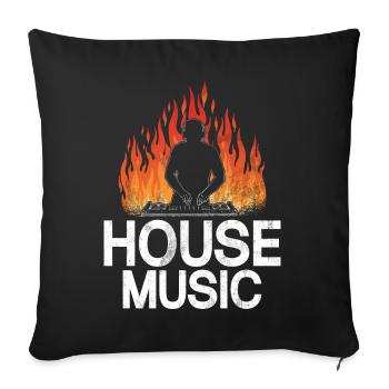 House Music, EDM, Rave, DJ, Electro, Deep House, Amoureux - Coussin et housse de 45 x 45 cm - noir - Devant