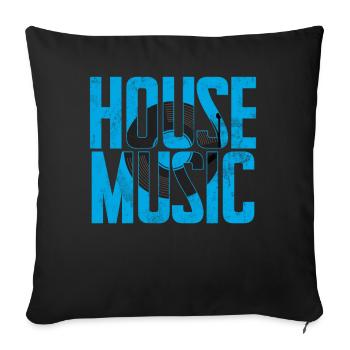 Hausmusik EDM Rave DJ Electro Deep House Lover - Sofakissen mit Füllung 45 x 45 cm - Schwarz - Vorne