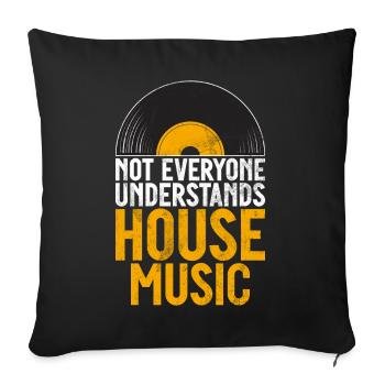 House Music EDM Rave DJ Electro Deep House Lover - Coussin et housse de 45 x 45 cm - noir - Devant