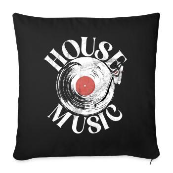 House Music EDM Rave DJ Electro Deep House Lover - Coussin et housse de 45 x 45 cm - noir - Devant