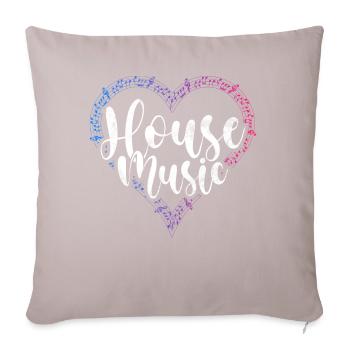 Hausmusik EDM Rave DJ Electro Deep House Lover - Sofakissen mit Füllung 45 x 45 cm - helles Taupe - Vorne