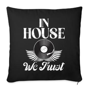 House Music, EDM, Rave, DJ, Electro, Deep House, Amoureux - Coussin et housse de 45 x 45 cm - noir - Devant