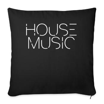 House Music, EDM, Rave, DJ, Electro, Deep House, Amoureux - Coussin et housse de 45 x 45 cm - noir - Devant