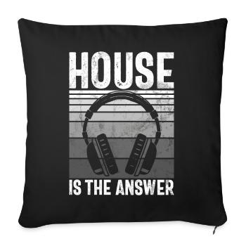 House Music EDM Rave DJ Electro Deep House Lover - Coussin et housse de 45 x 45 cm - noir - Devant