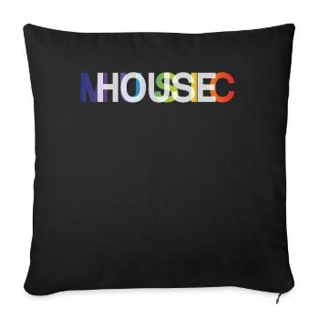House Music, EDM, Rave, DJ, Electro, Deep House, Amoureux - Coussin et housse de 45 x 45 cm - noir - Devant