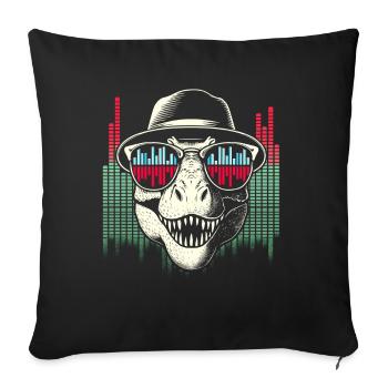 Dinosaure Lunettes De Soleil House Musique Rave DJ - Coussin et housse de 45 x 45 cm - noir - Devant