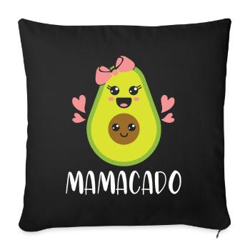Avocado Mom Mamacado Pregnant Mom - Sofa pillow with filling 45cm x 45cm - black - Front