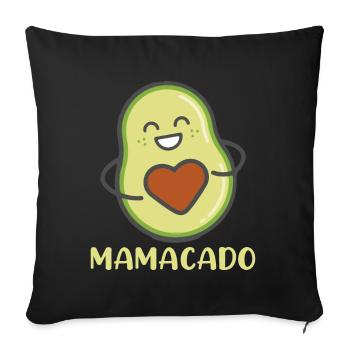 Avocado Mom Mamacado Pregnant Mom - Sofa pillow with filling 45cm x 45cm - black - Front