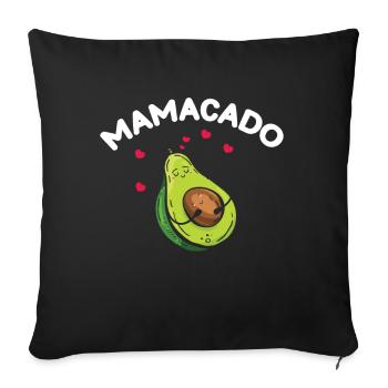 Avocado Mom Mamacado Pregnant Mom - Sofa pillow with filling 45cm x 45cm - black - Front