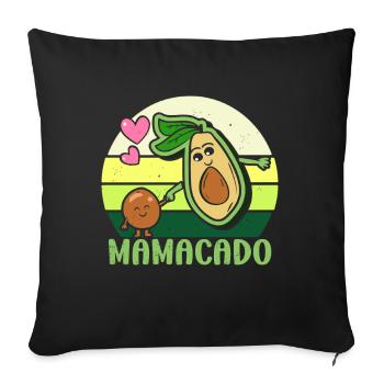 Avocado Mom Mamacado Pregnant Mom - Sofa pillow with filling 45cm x 45cm - black - Front