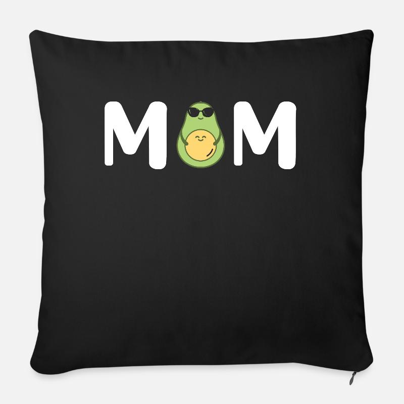 Avocado Mama Mamacado Schwangere Mutter - Sofakissen mit Füllung 45 x 45 cm - Schwarz
