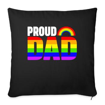 LGBTQ Dad Pride Month Rainbow Gays Father's Day - Sofa pillow with filling 45cm x 45cm - black - Front