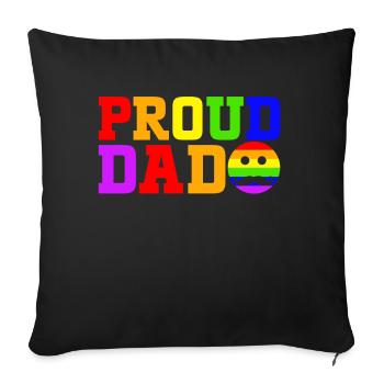 LGBTQ Dad Pride Month Rainbow Gays Father's Day - Sofa pillow with filling 45cm x 45cm - black - Front