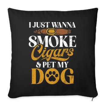 Fumeur de cigares - Coussin et housse de 45 x 45 cm - noir - Devant