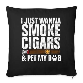 Fumeur de cigares - Coussin et housse de 45 x 45 cm - noir - Devant